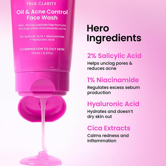 Foxtale True Clarity Oil & Acne Control Face Wash – 150ml