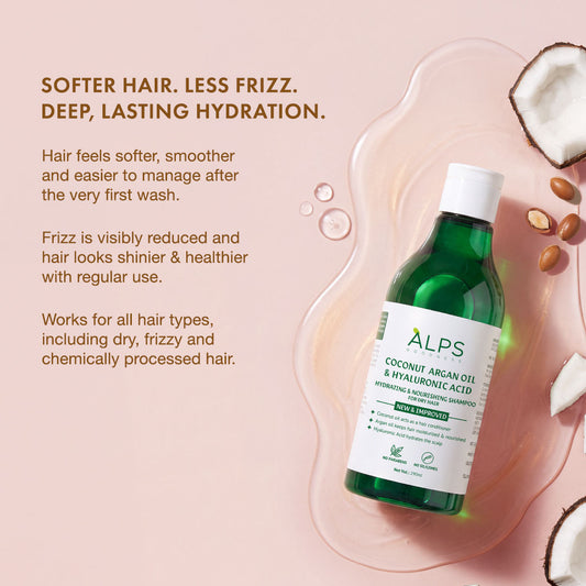 Alps Goodness Coconut, Argan Oil & Hyaluronic Acid Hydrating & Nourishing Shampoo for Dry Hair & Frizzy Hair (290 ml) - image 2
