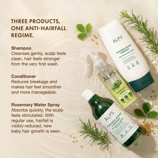 Alps Goodness Complete Anti Hairfall Regime – Fenugreek Biotin & Redensyl Shampoo 290 ml - image 2
