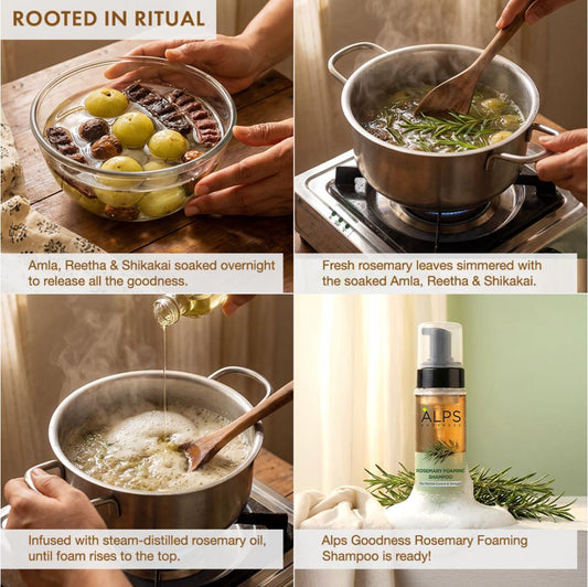 Alps Goodness Rosemary Foaming Shampoo – Presoaked in Amla Reetha Shikakai water - image 2