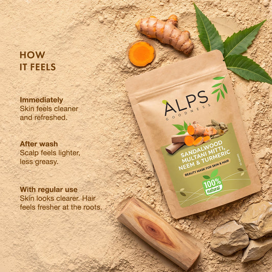 Alps Goodness Sandalwood,Multani Mitti,Neem & Turmeric Powder (50 gm) - image 2