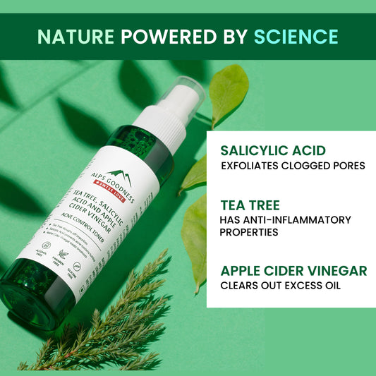 Alps Goodness Acne Control Toner for Oily Skin with Tea Tree Apple, Cider Vinegar & Salicylic Acid (110 ml) – Toner for Oily Skin - image 2