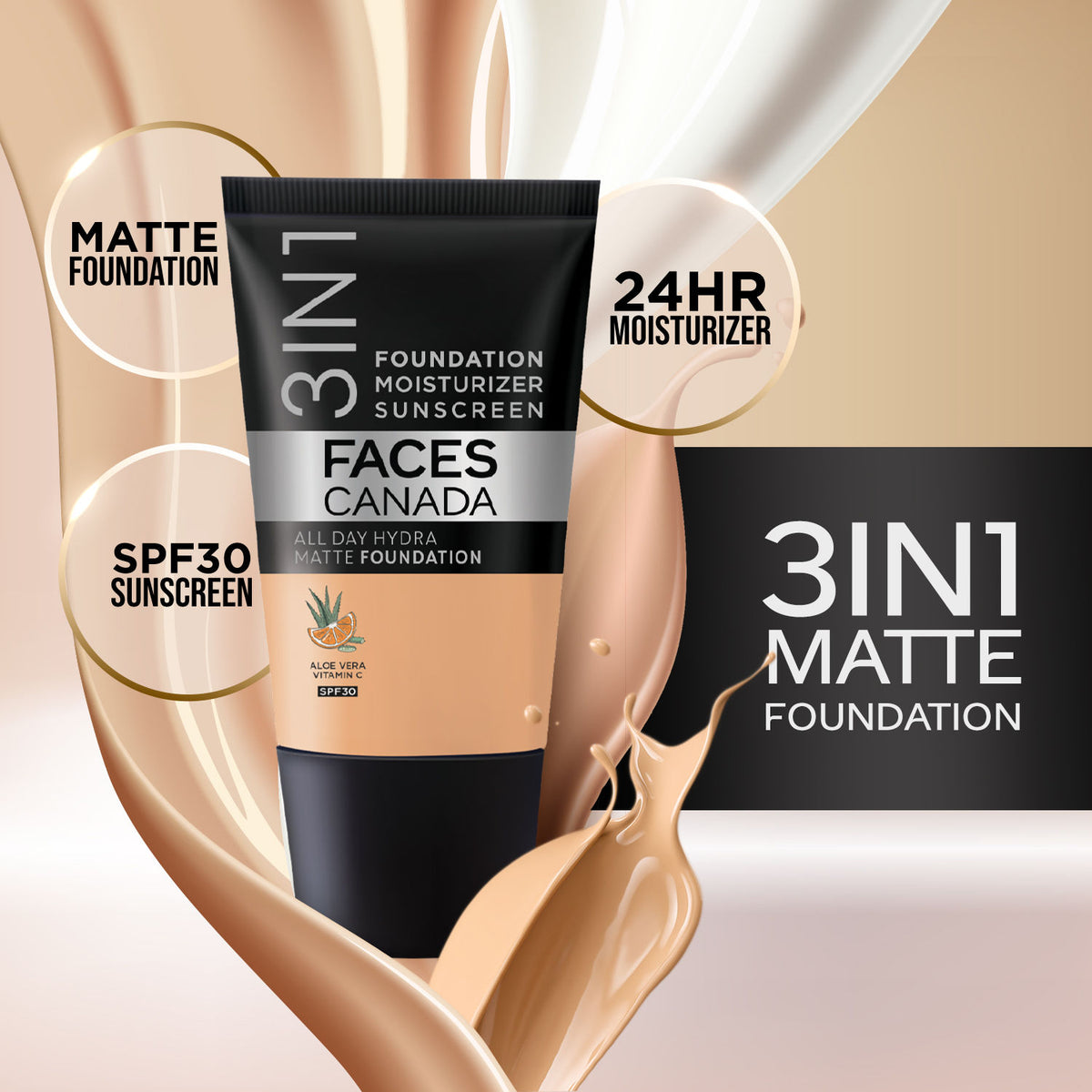 Faces Canada Always On Shine Combo – All Day Hydra Matte Foundation - image 5