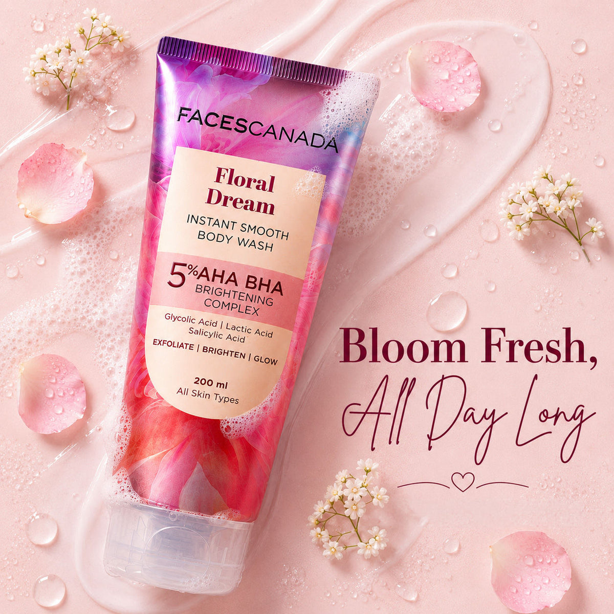 Faces Canada Floral Dream Body Wash for Women (200 ml) – Floral Scented Shower Gel - image 5