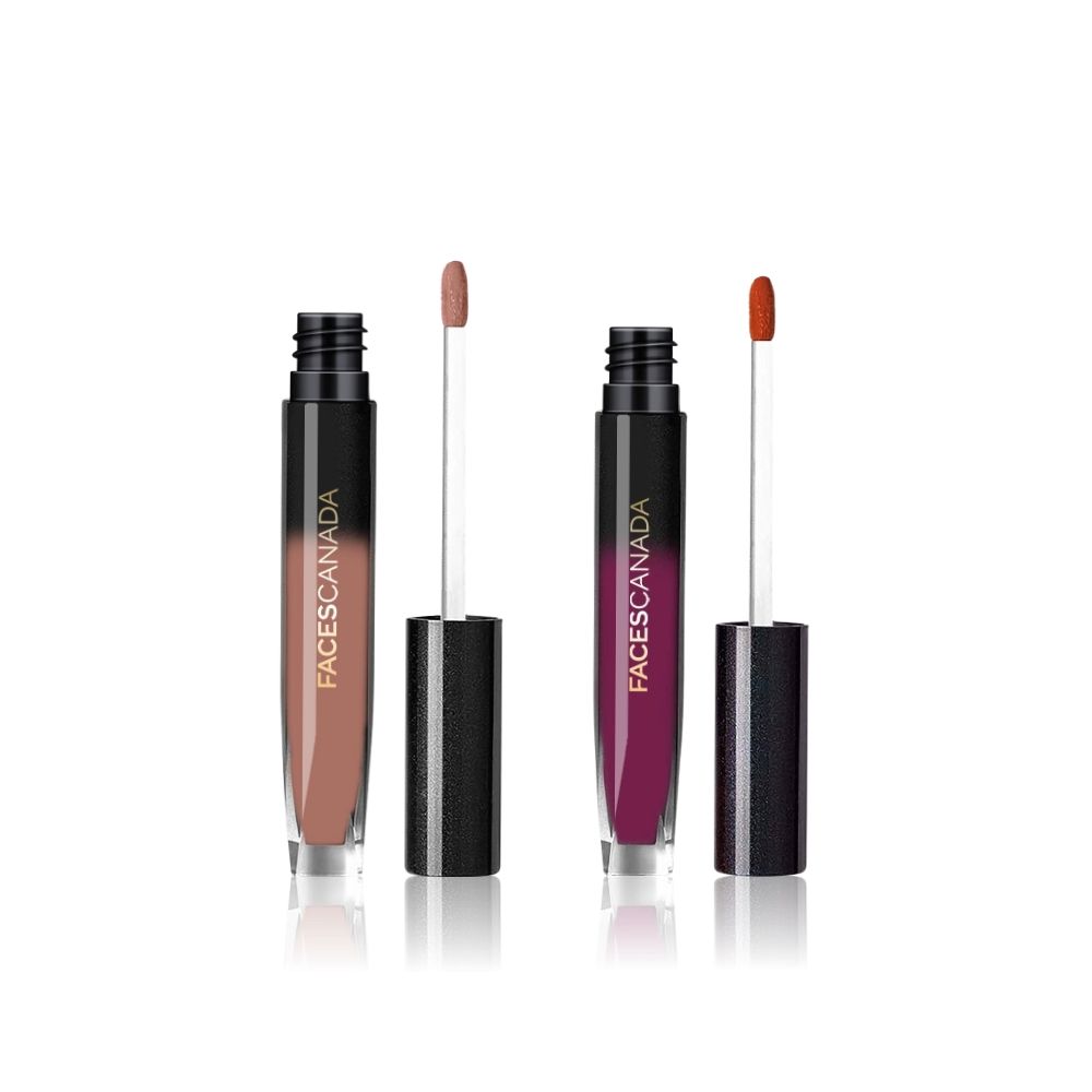 Faces Canada Luxe Lip Combo (Comfy Silk Liquid Lipstick – Lunar Brown & Comfy Silk Liquid Lipstick - Faces Canada