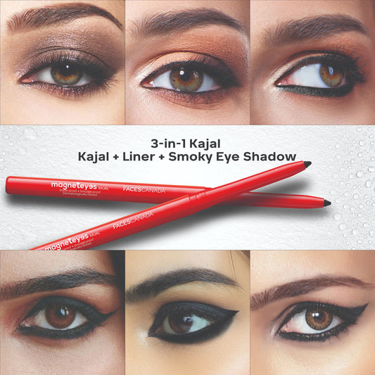Faces Canada Magnet Eyes Black (0.35g) + Brown Kajal (0.30g) Combo - image 2