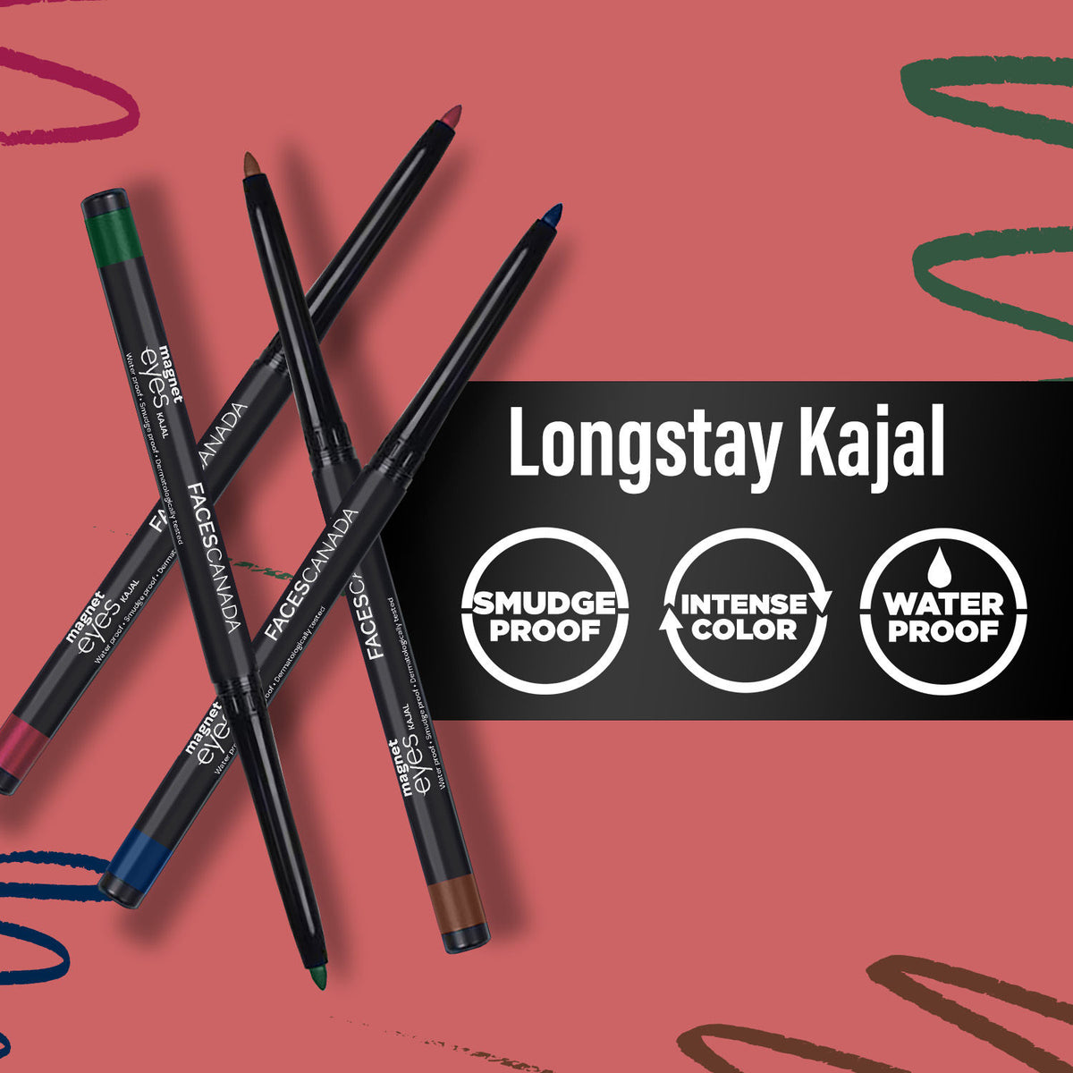 Faces Canada Magneteyes Color Kajal – Brown Comfort, 0.30 gm - image 5