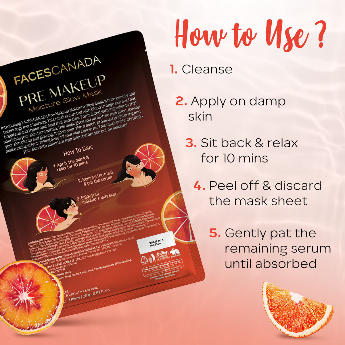 Faces Canada Pre-Makeup Moisture Glow Sheet Mask, 20 gm – Facial-Like Hydrating Face Sheet Mask - image 5
