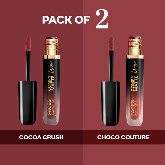 Faces Canada Comfy Matte Wow Liquid Lipstick – The Latte Edit, (3.8 ml x 2) - image 2