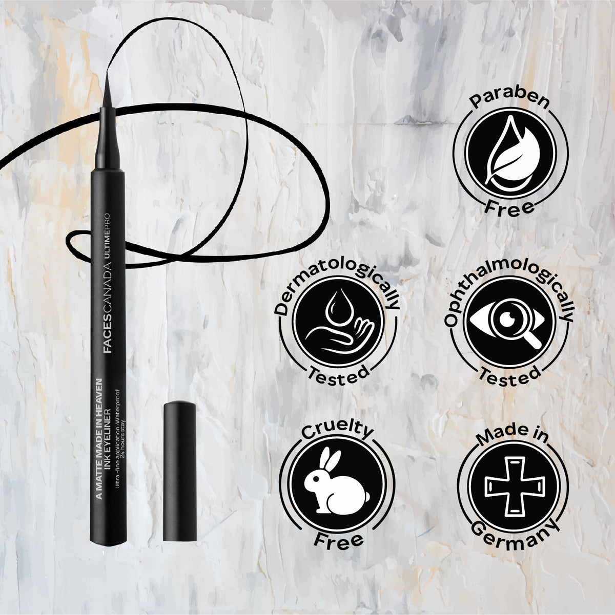 Faces Canada Ultime Pro A Matte Made in Heaven Ink Eyeliner – Black, 1.2 ml - image 5