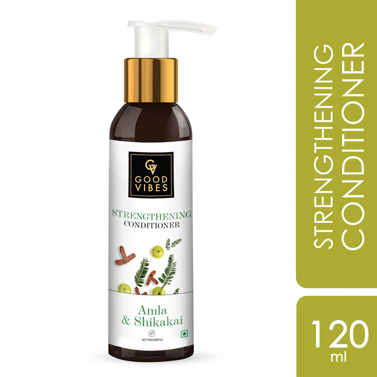 Good Vibes Amla & Shikakai Strengthening Conditioner | Hair Growth, Shine | No Parabens, No Animal Testing (120 ml) - Good Vibes