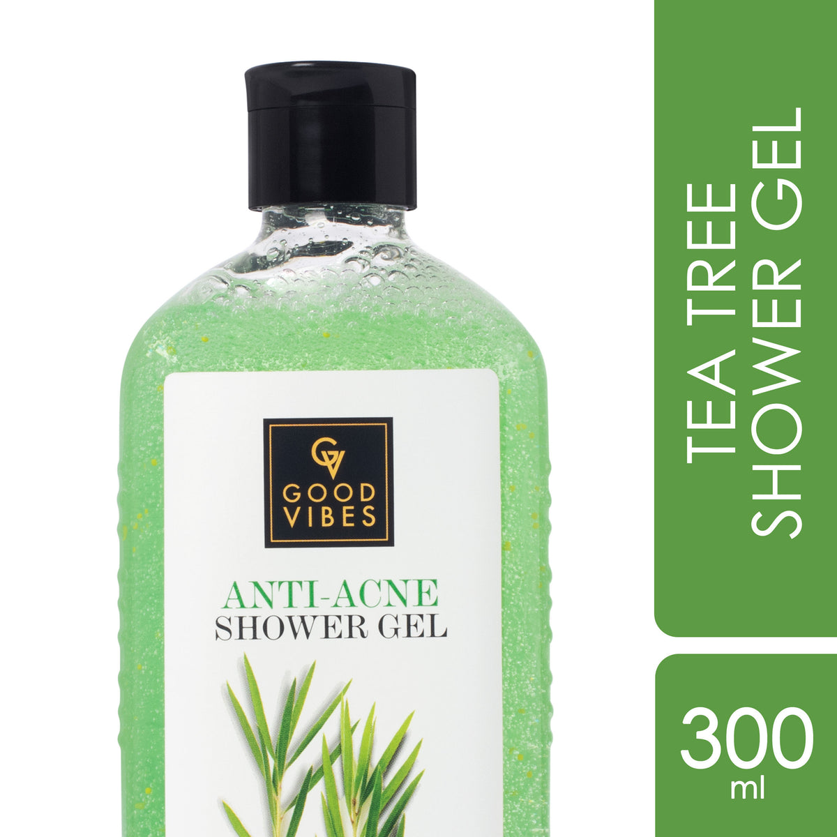 Good Vibes Tea Tree Anti-Acne Shower Gel, With Rosemary Leaf Oil | (Body Wash) Anti-Bacterial | Certified Fragrance (300 ml) - Good Vibes