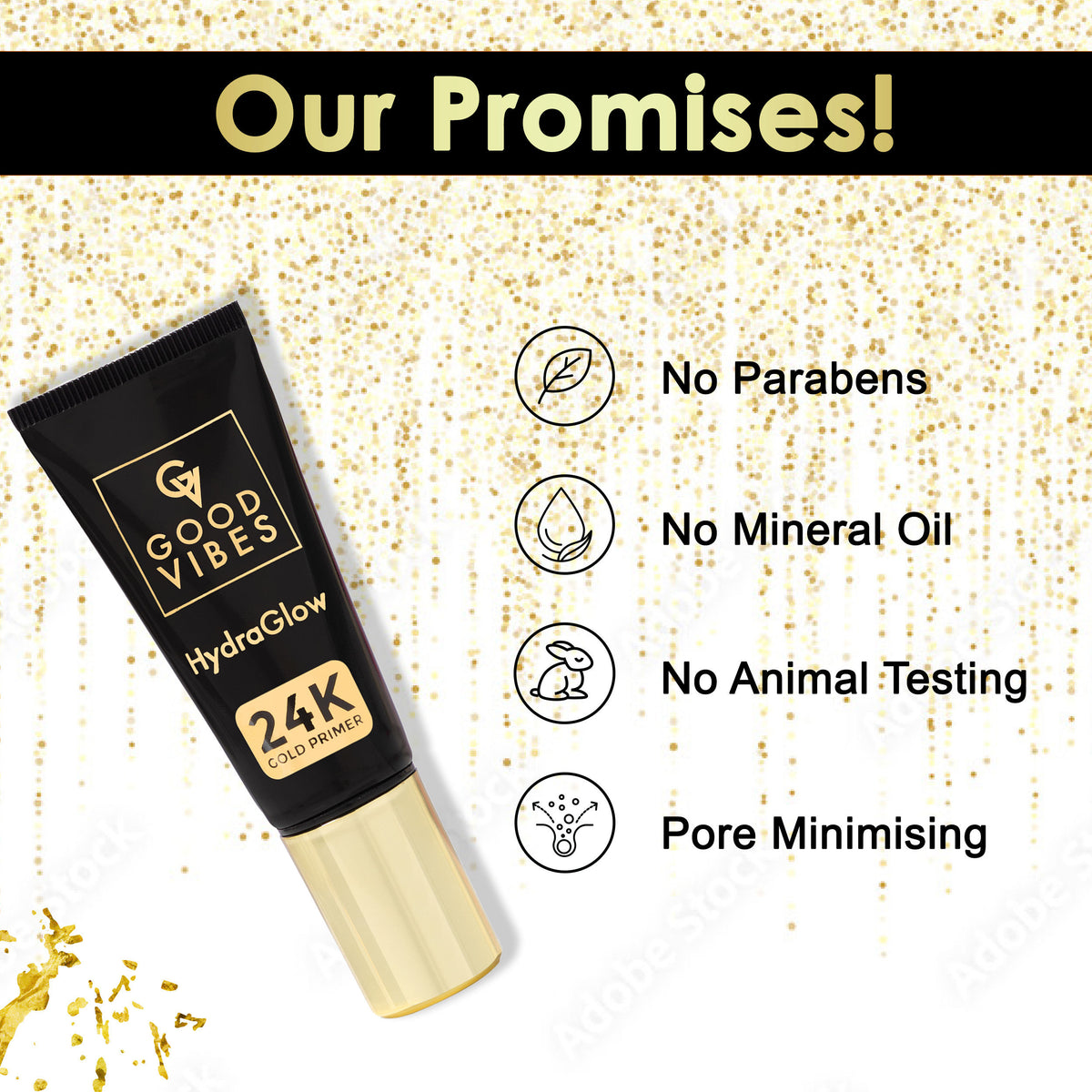 Good Vibes HydraGlow 24K Gold Primer (20 ml) - Good Vibes image 5