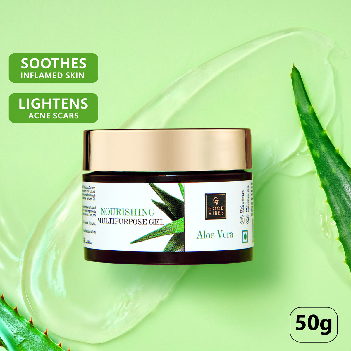Good Vibes Nourishing Multipurpose Gel - Aloe Vera (50 gm) - Good Vibes