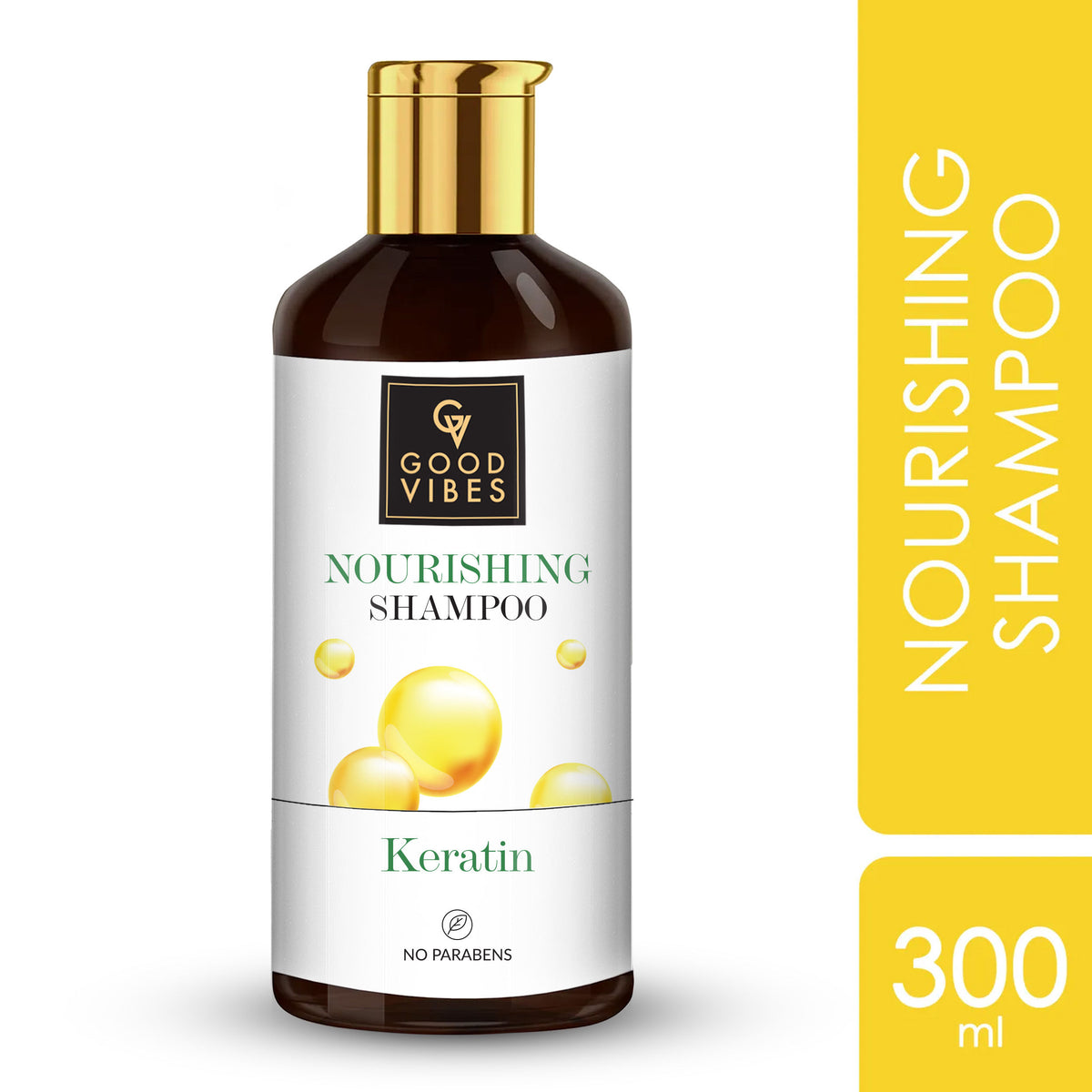 Good Vibes Keratin Nourishing Shampoo | Hair Repair, Anti Dandruff, Strengthening | With Argan Oil | No Parabens, No Animal Testing (300 ml) - Good Vibes