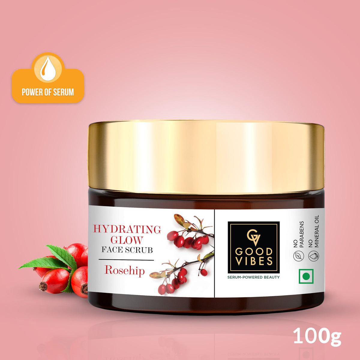 Good Vibes Rosehip Hydrating Face Scrub (100 gm) - Good Vibes