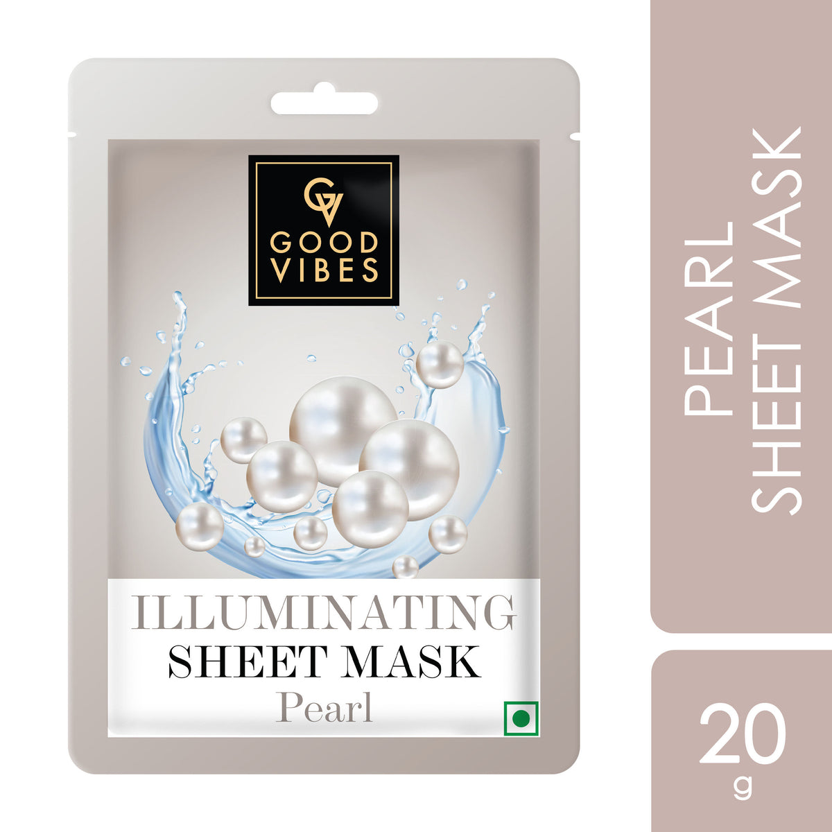 Good Vibes Pearl Illuminating Sheet Mask | For Bright & Glowing Skin | Suitable For All Skin Types (20 gm) - Good Vibes