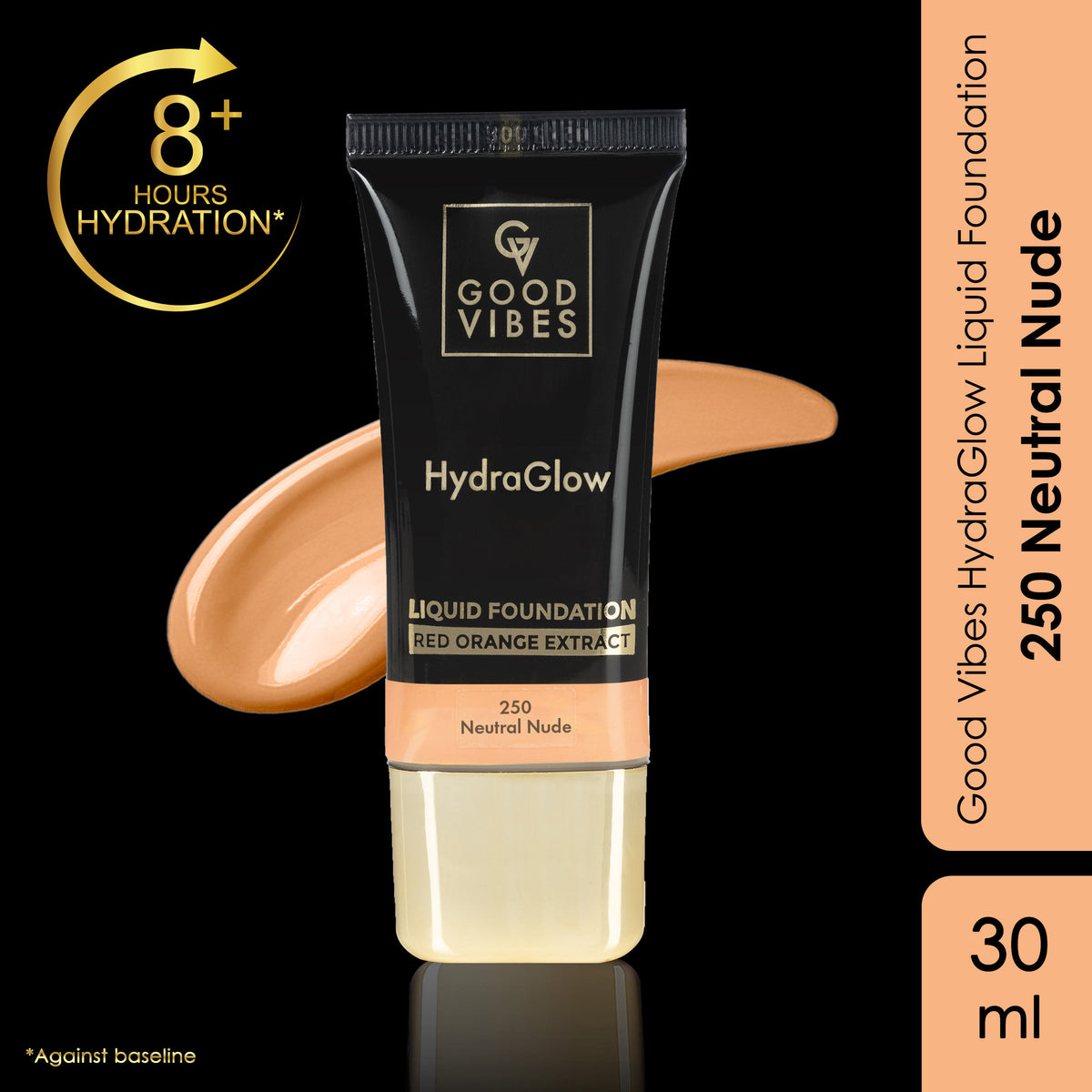 Good Vibes HydraGlow Liquid Foundation (30 ml)- 250 Neutral Nude - Good Vibes