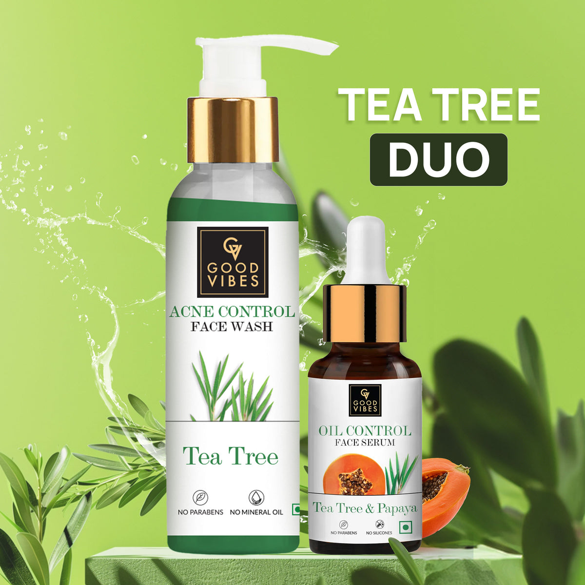 Good Vibes Tea Tree Duo | Anti Acne, Oil Control | Super Saver. Combo of 2 - Good Vibes