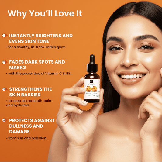 Good Vibes Vitamin C & B3 (Niacinamide) Skin Glow Face Serum | Free 50% Product Extra| With Orange | Easy Absorption | No Parabens, No Silicones, No Sulphates, No Animal Testing (15 ml) - Good Vibes image 2