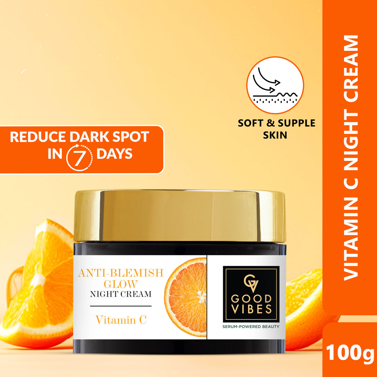Good Vibes Vitamin C Anti-Blemish Glow Night Cream (100 gm) - Good Vibes