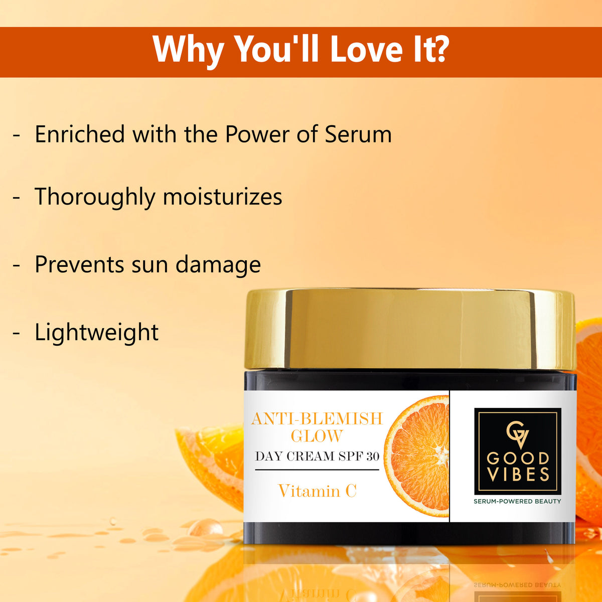 Good Vibes Anti-Blemish Glow Vitamin C Day Cream SPF 30 With Power Of Serum | Spotless, Brightening, Depigmentation (50 gm) - Good Vibes image 5