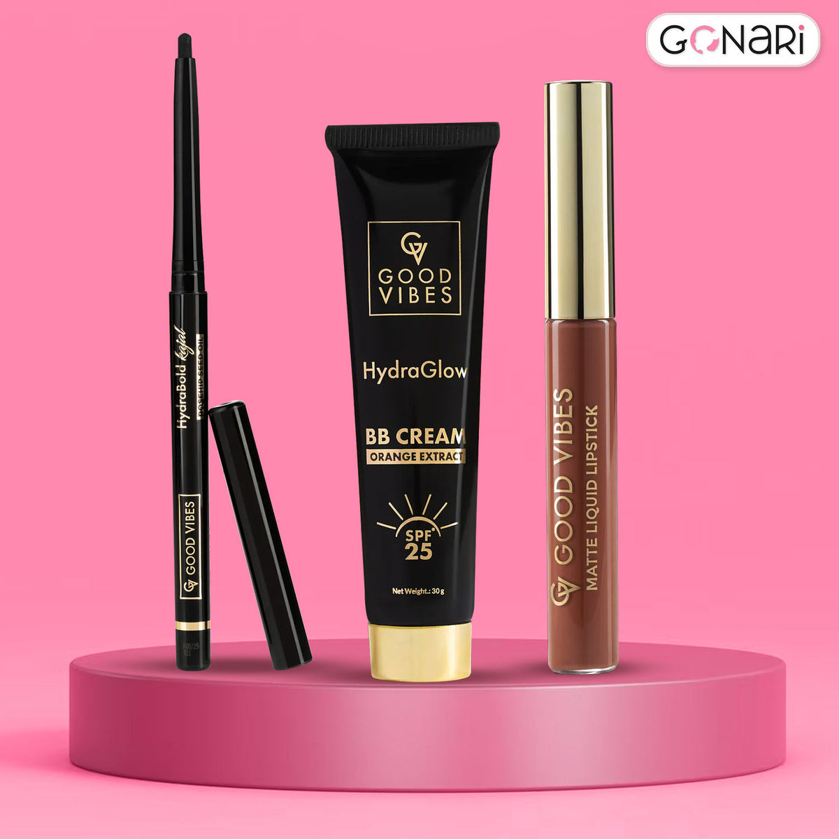 Good VibesMust Have Makeup Kit-Caramel Mocha Combo of 3 - Good Vibes