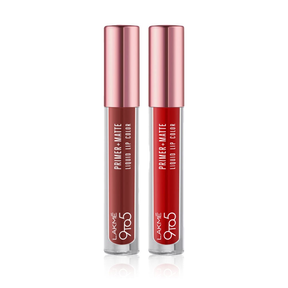 Lakme 9 to 5 Liquid Lip Combo - Combo of 2
