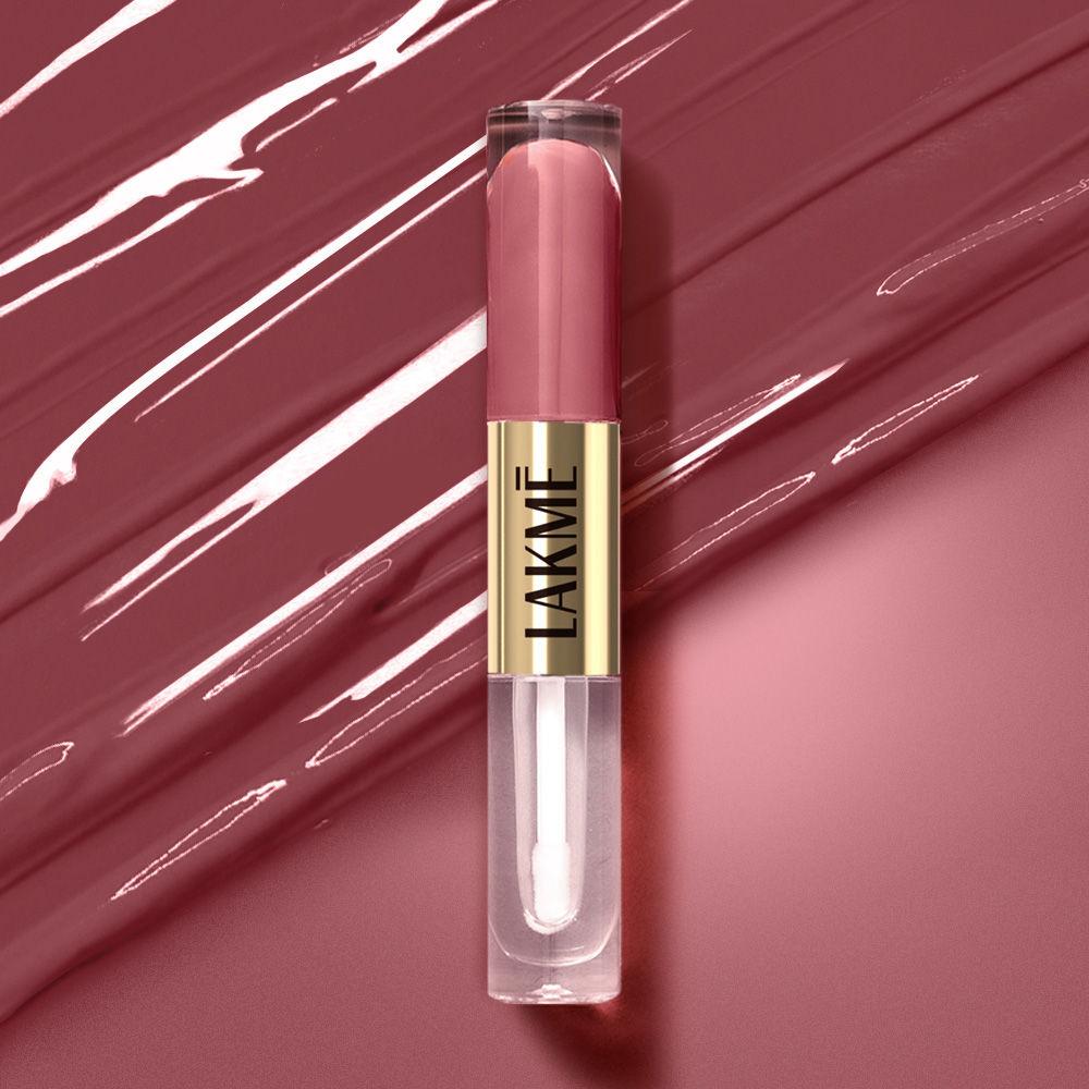 Lakme 9 to 5 Double Duty Matte to Glass Liquid Lip - Sweet Praline, 7.6 ml - Image 5