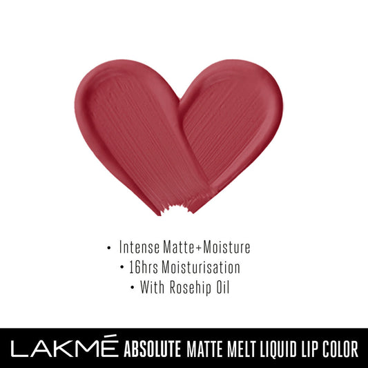 Lakme Absolute Matte Melt Liquid Lip Color, Pink Silk, 6 ml - Image 2