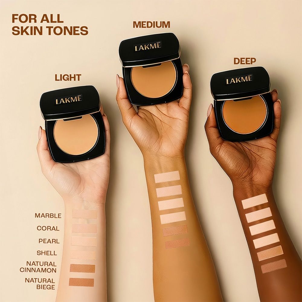 Lakme Forever Matte Compact,A Natural Marble, 9 g - Image 5