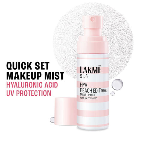 Lakme Hya Beach Edit Makeup Mist with UV Protection, Infused with Hyaluronic Acid, 50 ml