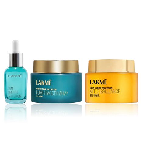 Lakme Night Repair & Glow Combo (Lumi Smooth AHA+BHA+PHA+B3 Cream 50 g + Vitamin C Night Cream 50 g + Lumi Smooth Serum 15 ml) Combo of 3