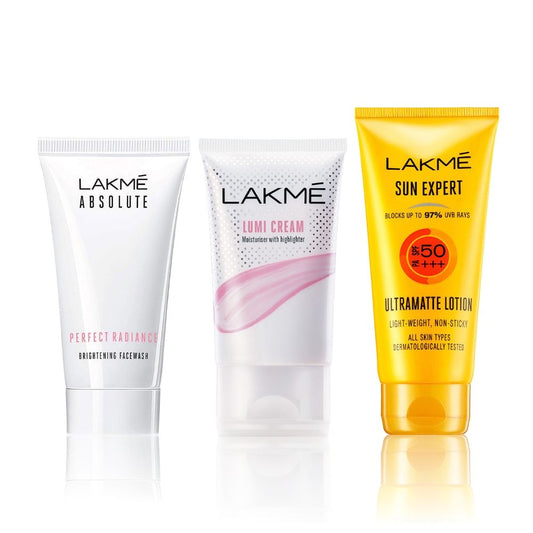 Lakme on-the-go Skin Essentials Combo 1 (Perfect Radiance Brightening Face Wash, Illuminated Look (50 g) + Sun Expert SPF 50 Super Matte Lotion - Image 2