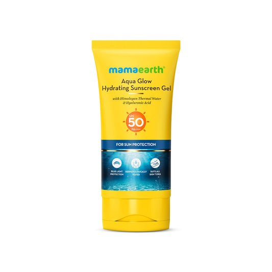 Mamaearth Aqua Glow Hydrating Sunscreen Gel with Himalayan Thermal Water & Hyaluronic Acid SPF 50 PA+++ (50 gm) - Image 2