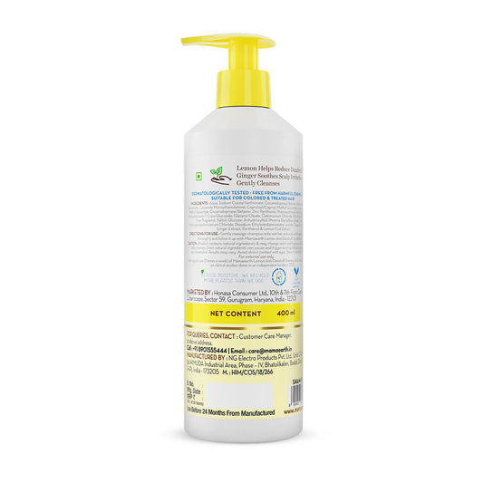 Mamaearth Lemon Anti-Dandruff Shampoo with Lemon & Ginger for Itchy & Flaky scalp - 400 ml - Image 2