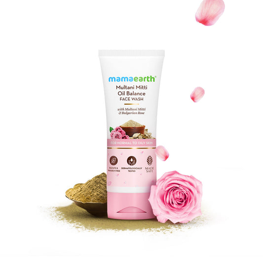 Mamaearth Multani Mitti Oil Balance Face Wash with Multani Mitti & Bulgarian Rose For Oil Control & Acne - 100 ml - Image 2