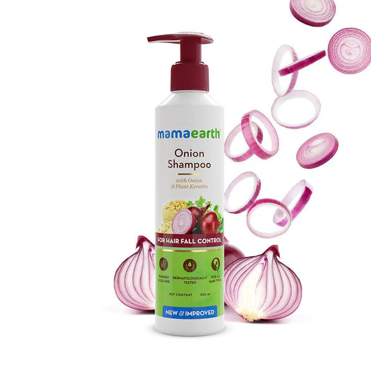 Mamaearth Onion Hair Fall Shampoo For Hair Growth & Hair Fall Control With Onion Oil & Plant Keratin (250 ml*2) Pack of 2 - Image 2