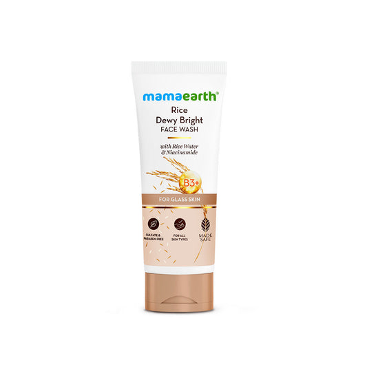 Mamaearth Rice Dewy Bright Face Wash With Rice Water & Niacinamide for Glass Skin | For Hydrated & Even Skin Tone | Glowing & Brightened Skin | Korean Skin Care Product | For All Skin Types | For Men & Women | 200 ml - Image 2