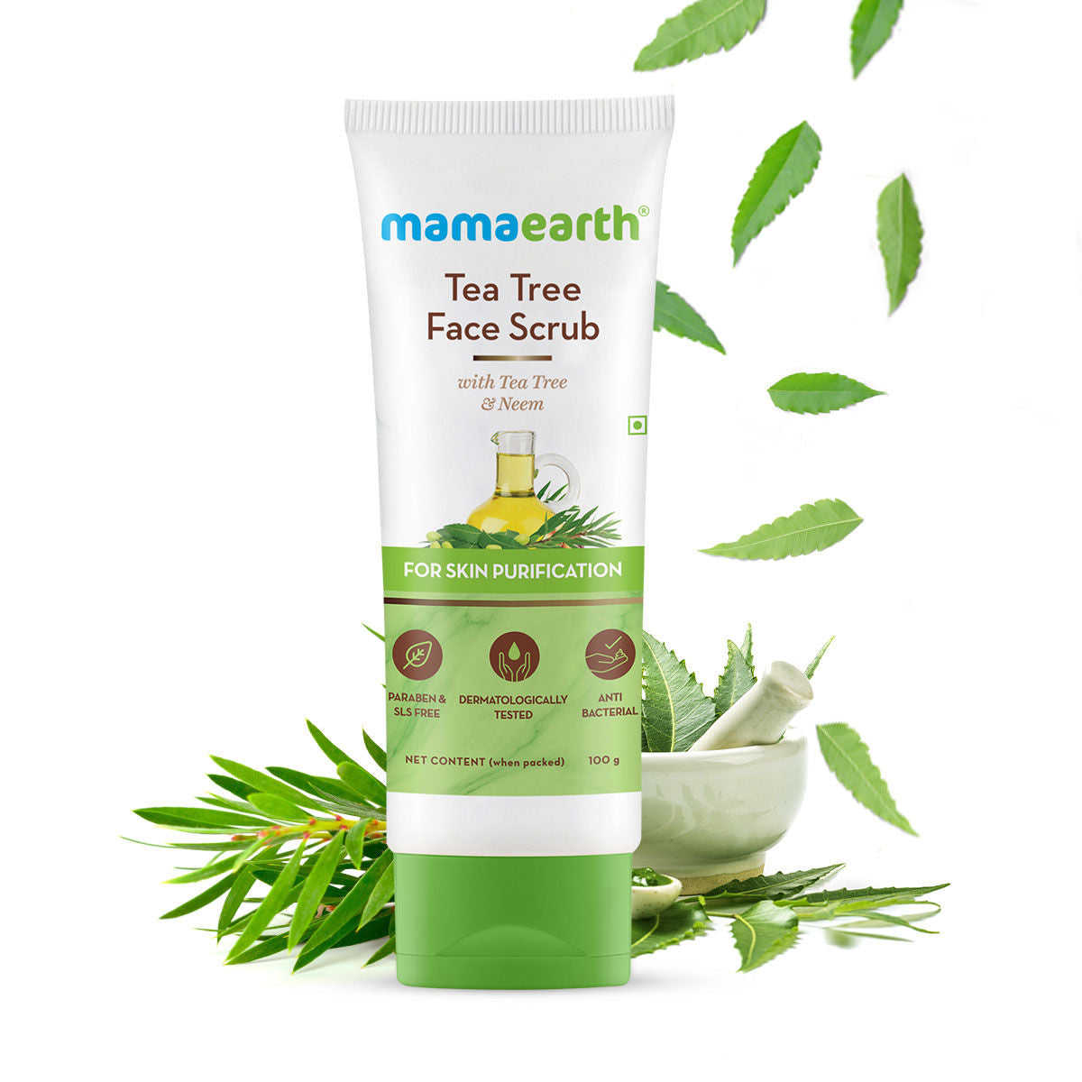 Mamaearth Tea Tree Face Scrub with Tea Tree and Neem for Skin Purification (100 gm) - Image 2