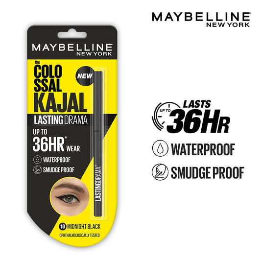 Maybelline Colossal Lasting drama Kajal - 36H Wear, Waterproof, Smudge Proof Kajal - 10 Midnight Black, 1 gm - image 2