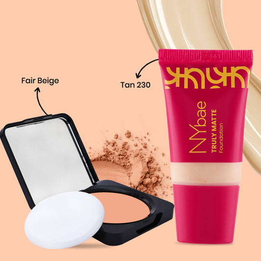 NY Bae Matte Base Duo – Runway Radiance Compact Powder- Fair Beige - image 2