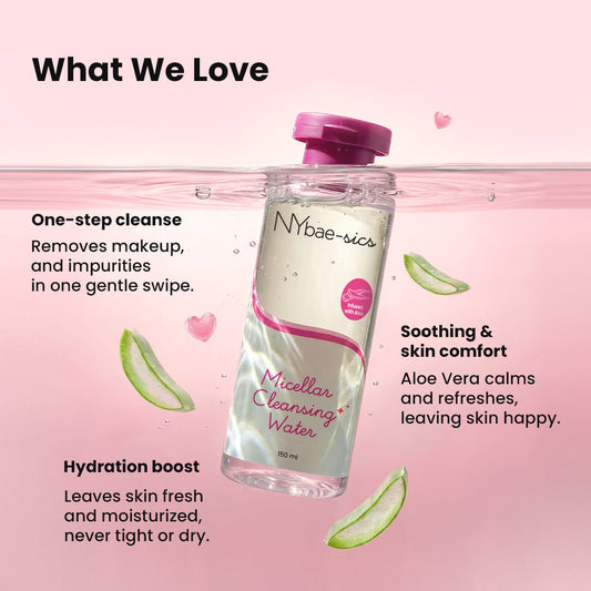 NY Bae-sics Micellar Cleansing Water – With Hyaluronic Acid + Aloe Vera - image 2