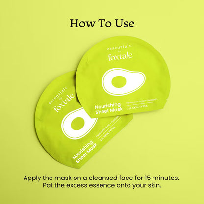 Foxtale Nourishing Sheet Mask – Hyaluronic Acid + Avocado