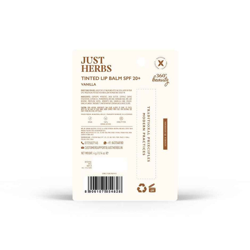 Just Herbs Tinted Lip Balm – Vanilla