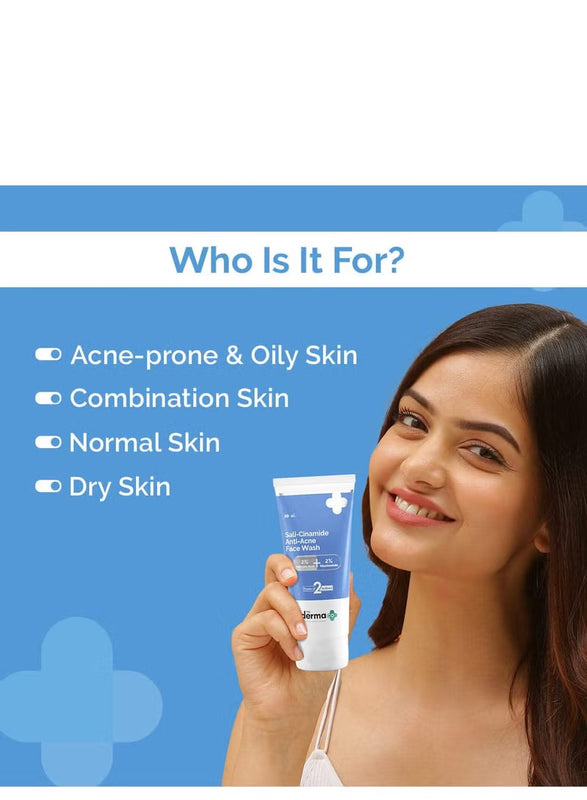 The Derma Co Sali-Cinamide Anti-Acne Face Wash – 2% Salicylic Acid & 2% Niacinamide