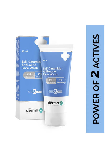 The Derma Co Sali-Cinamide Anti-Acne Face Wash – 2% Salicylic Acid & 2% Niacinamide
