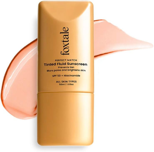 Foxtale Perfect Match Tinted Fluid Sunscreen – Sand – 50ml
