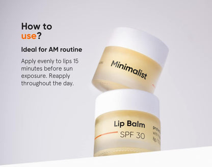 Minimalist SPF 30 Lip Balm with Ceramides & Hyaluronic Acid