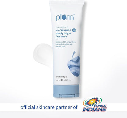 Plum Simply Bright 2% Niacinamide Face Wash with Rice Water